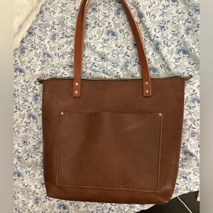 Portland Leather Medium Zip Tote - English Tan with Tandles